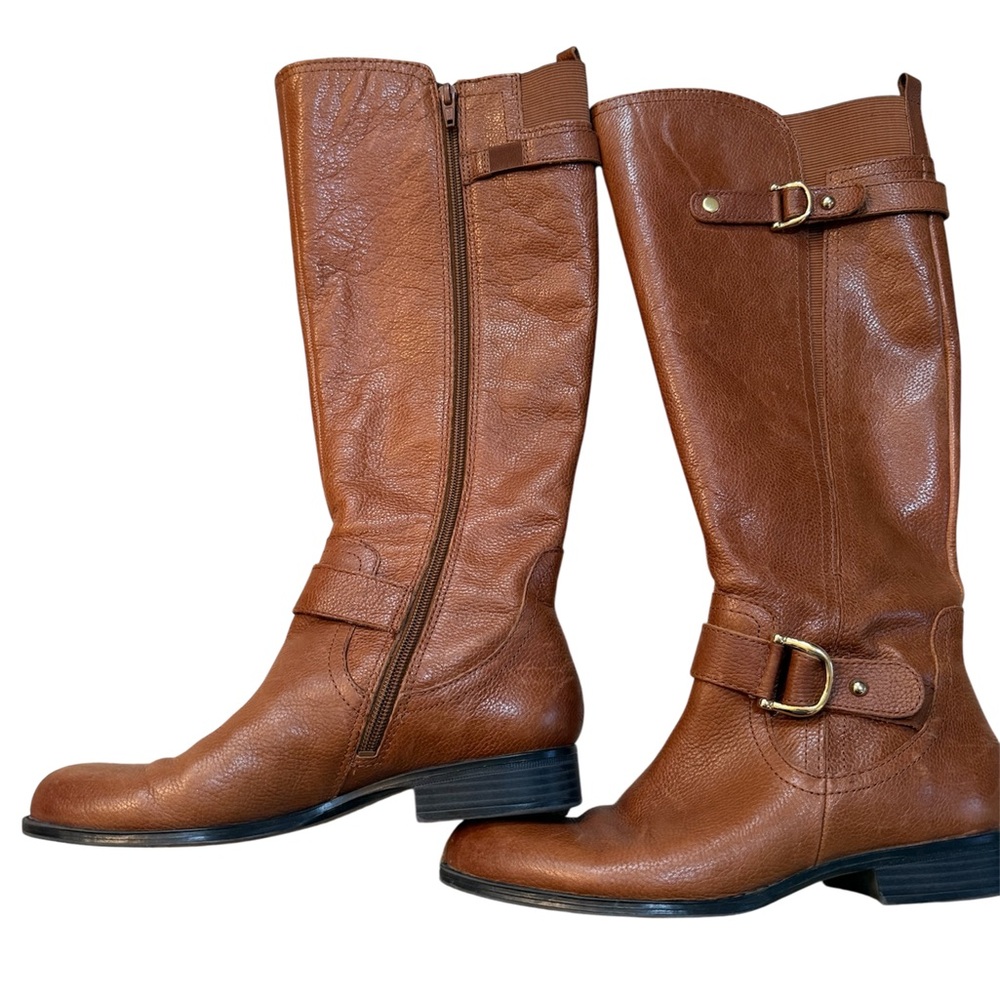 Brown Leather Knee-High Boots